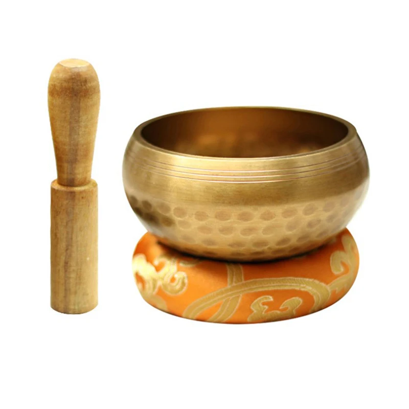 Nepal Tibetan Buddhist Bowl Handmade Singing Bowl Set Cushion Mallet Meditation Storage Bag Meditation Singing Bowl Feng Shui