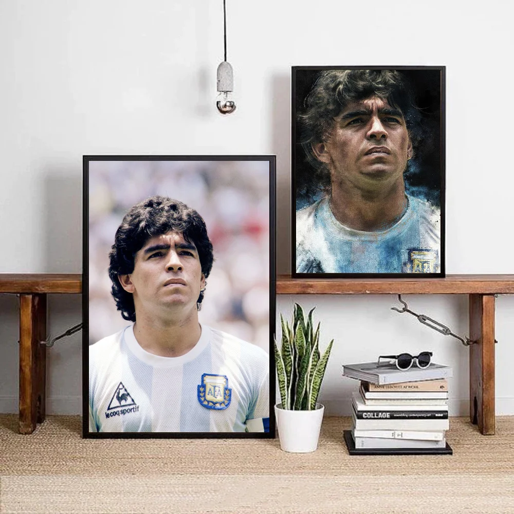 1pc Diego Maradona Poster Self-adhesive Art Poster Waterproof Paper Sticker Coffee House Bar Room Wall Decor