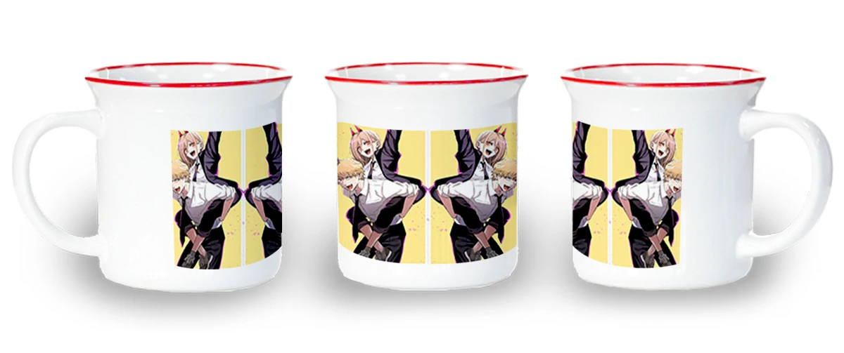 MERCHANDMANIA RETRO red cup elegant CHAINSAW MAN characters vintage original coffee color breakfast cocktail