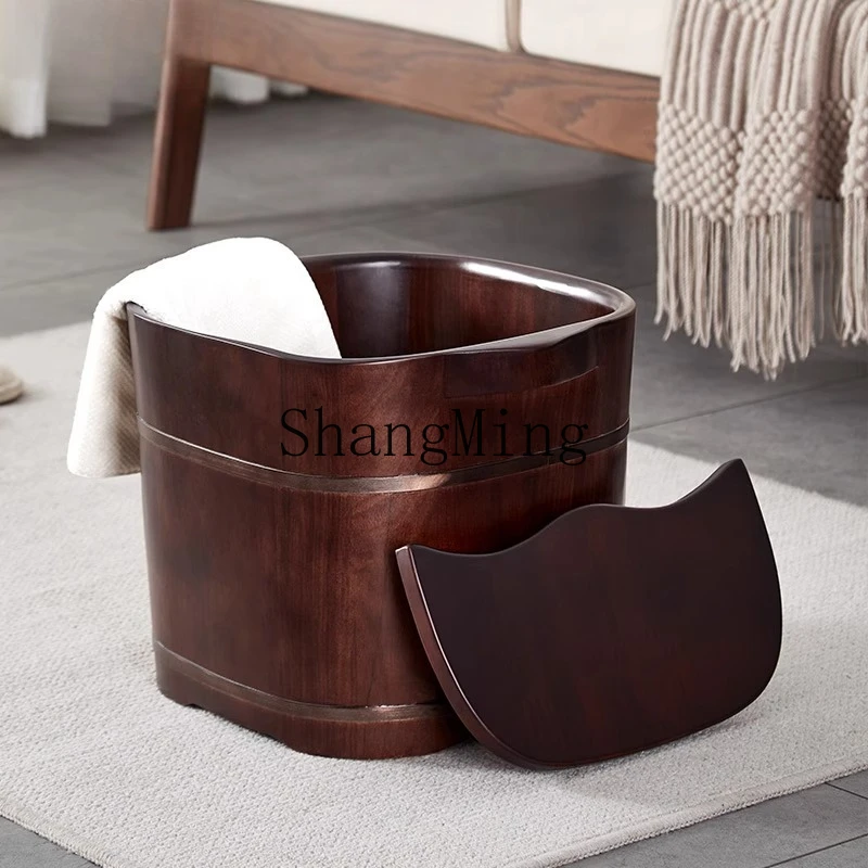 

SM wooden foot bath bucket wooden foot soaking household calf solid wood high depth bucket massage wooden basin
