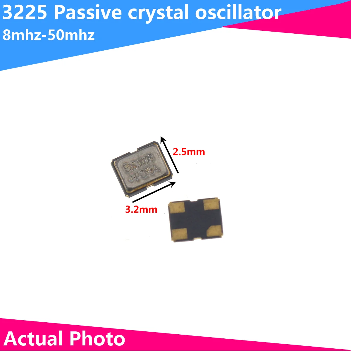 

2PCS Active crystal oscillator 4PIN SMD 3225 4M 6M 8M 10M 12M 16M 20M 24M 25M 27M 30M 32M 40M 48M 50M 54M 100M 3.579545M 4.9152M