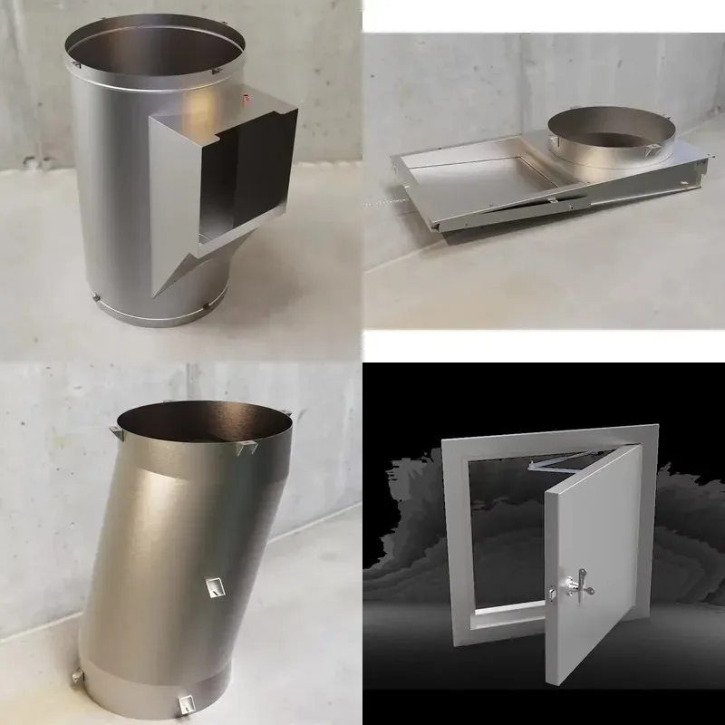 Residential Apartment Garbage Collection System SS304 Channel Door 18x18 Inch Air Inlet