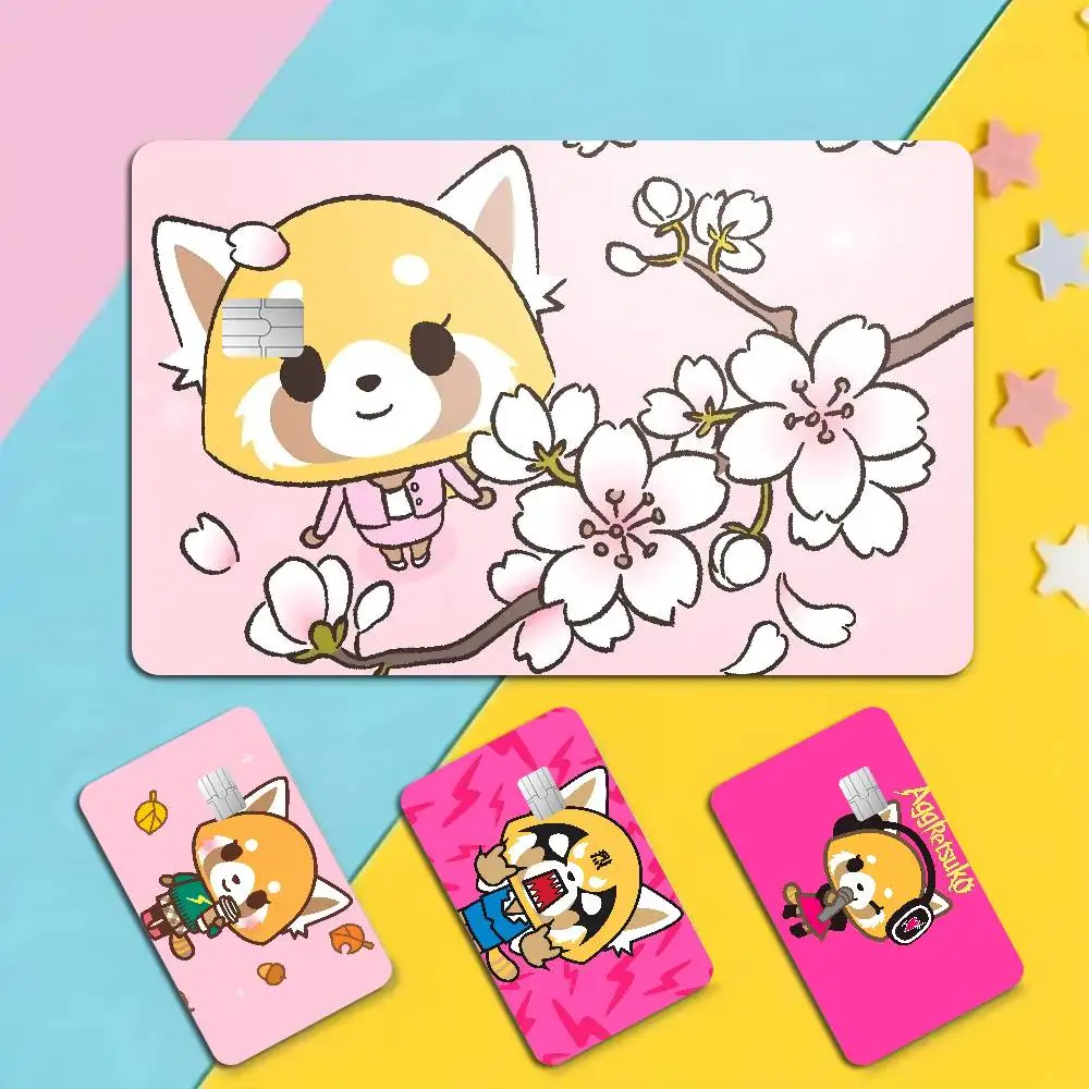 AggretsukoS Anime Cartoon Bear Skin Sticker Film Tape Case for Big Credit Debit Card Front Side