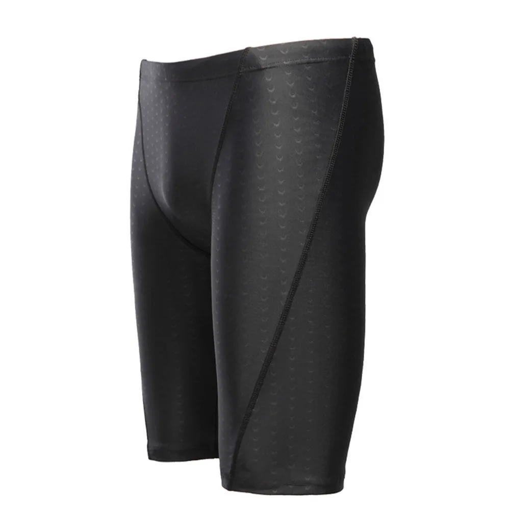 Breathable Knee-length Swimming Shorts Quick Drying Waterproof Swimsuit Shorts Skin Friendly Black Training Shorts Swimming