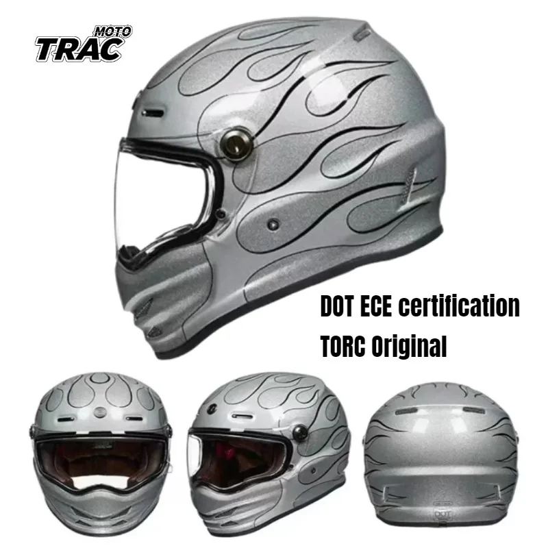 Motorbike Carbon Fiber Helmet Extra Large 4XL Retro Motorbike Full Helmet T9 Men Women All Seasons DOT ECE Certificatio