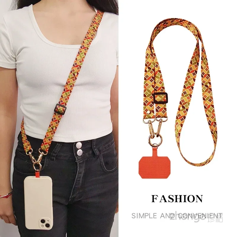 Mobile Phone Lanyard Cross-body Side Can Back Painted Canvas Mobile Phone Shell Anti-loss Rope Can Be Adjusted Hanging Neck