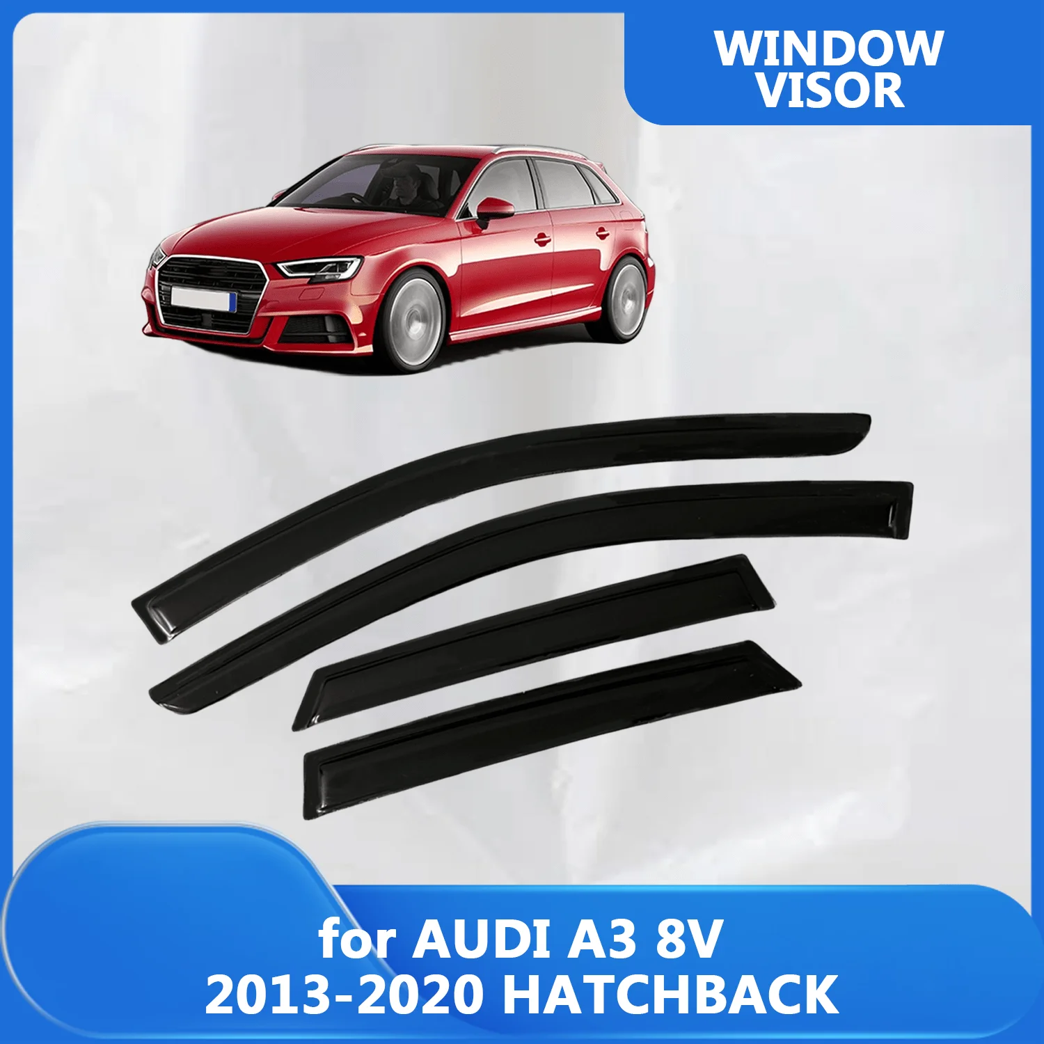 

Window Visor for AUDI A3 8V 2013 2014 2015 2016 2017 2018 2019 2020 HATCHBACK Weathershied Door Side Window Wind Sun Rain Guards