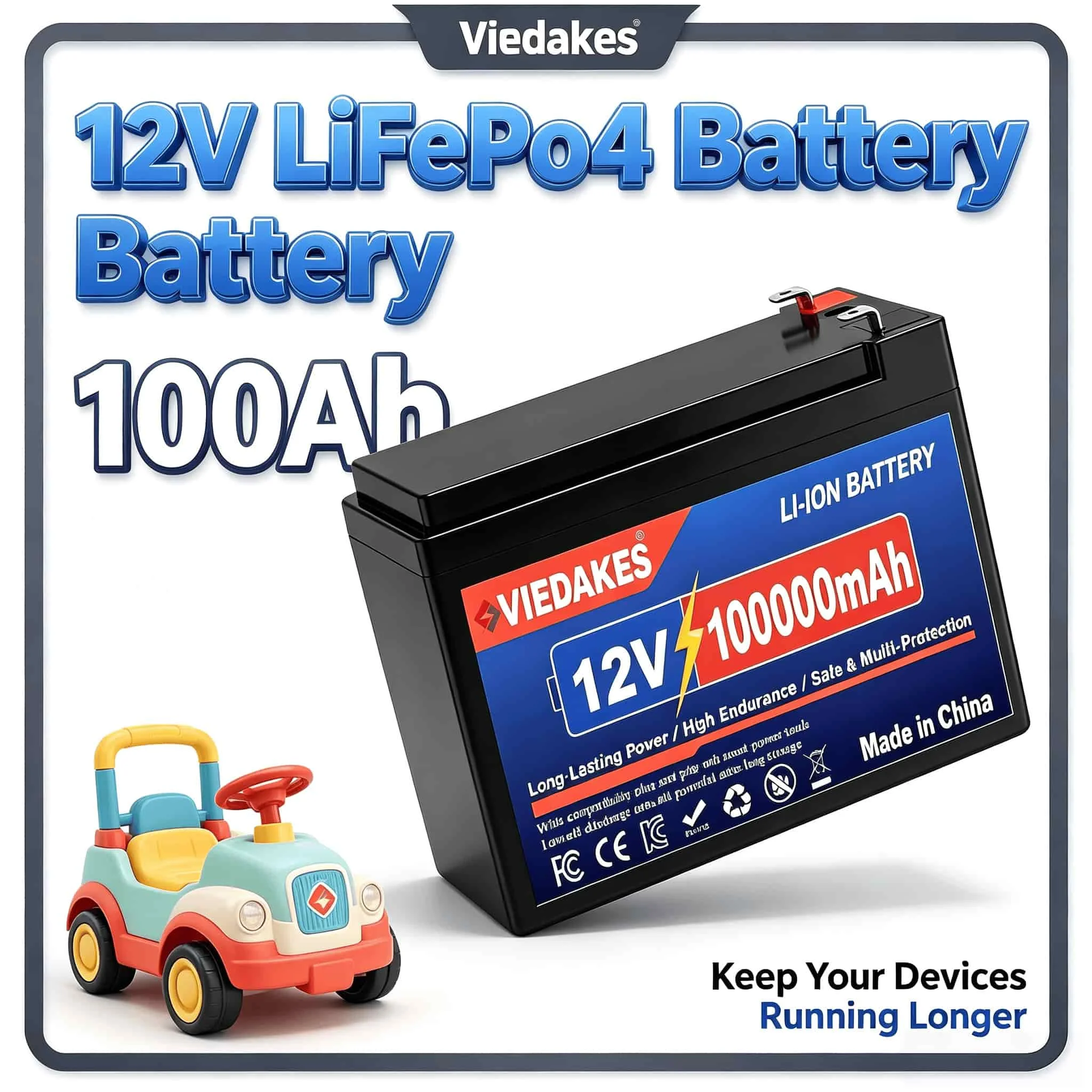 12 Volt Variable Capacity 20Ah-100Ah 21700 Battery Pack 3S7P Deep Cycle Power Battery for Camping Electric 12.6V 3A Charger