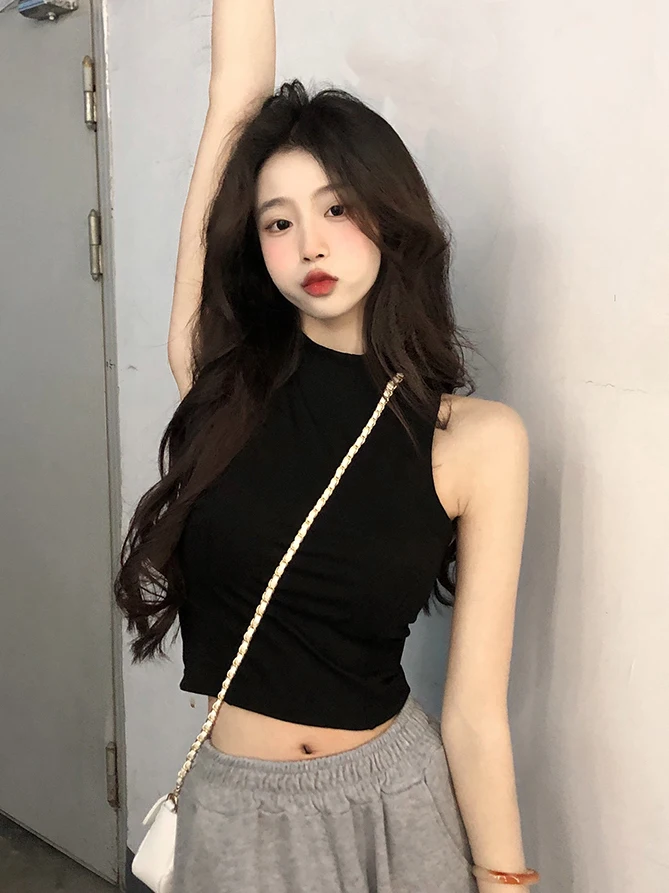 

plus Size Pure Desire Black Sleeveless Base Tank Top Women Summer Slimming Outerwear Color Top Sexy Girl Style Breathable