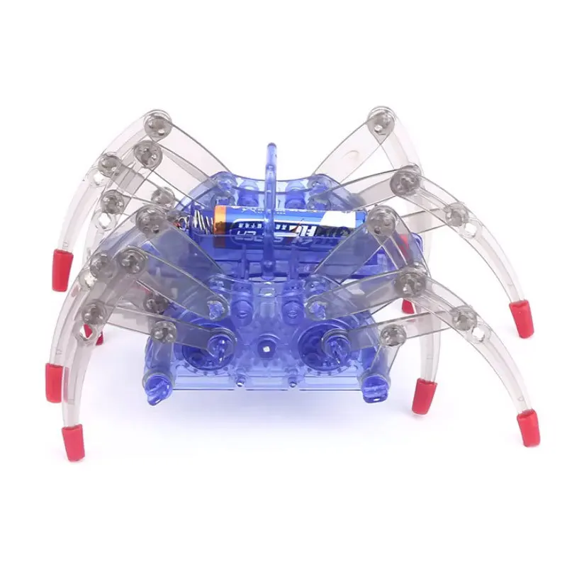 Robot araña DIYSmall, producción de tecnología, juguete de ciencia para gatear eléctrico, Material ensamblado, paquete de caja de Color de regalo