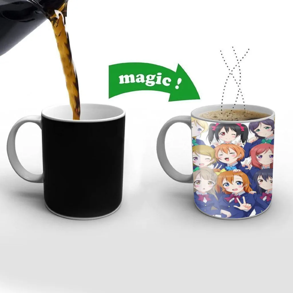 Kawaii Anime Love Live! Magic Hot Cold Heat Temperature Sensitive Color-Changing Coffee Tea Milk Mug Cup