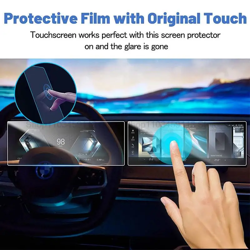 Tempered Glass Screen Protector film For  BMW iX i4 i7 X7  iX i3  2023 14.9 Inch car interior  anti-scratch ac cessories (2pcs)