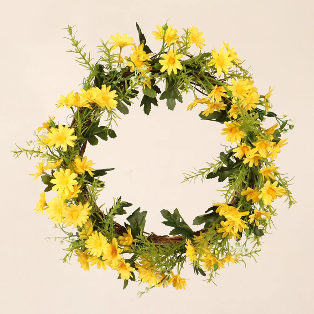 

35Cm Yellow Daisy Artificial Hanging Garland Cloth Material Decorative Wall Door Home Festival Backdrop Wedding Party Ornament