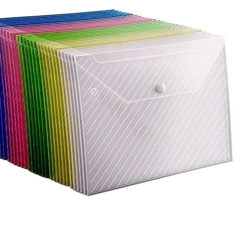 10pcs A4 투명 플라스틱 폴더 파일링 주최자 학생 폴더 폴더 편지지 학생 용품