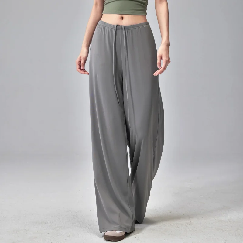 

Легкие свободные длинные брюки, крутые повседневные широкие спортивные брюки для бега, утягивающие брюки для тренировок по пилатесу, фитнеса