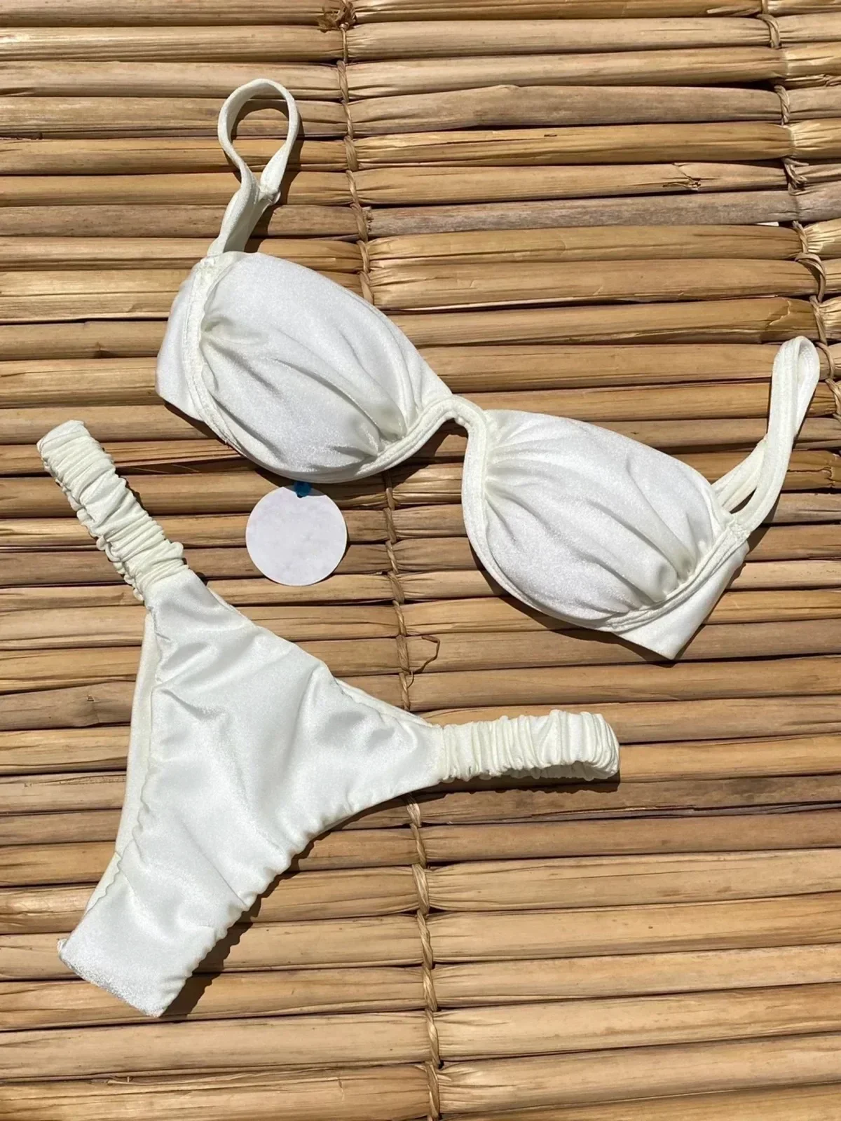 Sexy 3D Flower Bikini Set 2025 Women Black White V Wire Underwired Micro Mini Swimsuit Beach Bathing Suit Pleate Thong Swimwear
