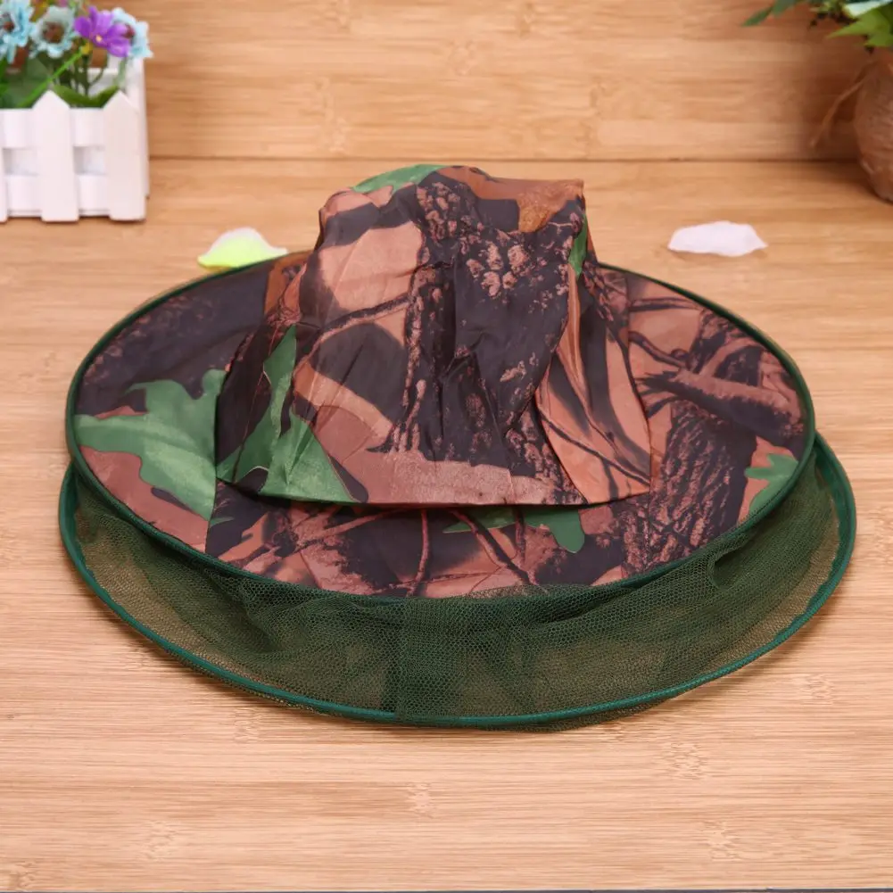 Sombrero de pesca de camuflaje para mantener los insectos, mosquitera, gorro de prevención, gorra de pesca de malla, sombrilla para exteriores, cubierta para el cuello solitario