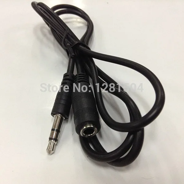 Wholesales 100pcs/lot Black 1M 3ft Stereo Audio Extension AUX Cable 3.5mm Male To Female