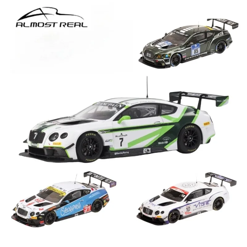 1:43 Bentley Continental GT3 diecast alloy simulation model, children's collection of decorative toys, children's holiday gifts.