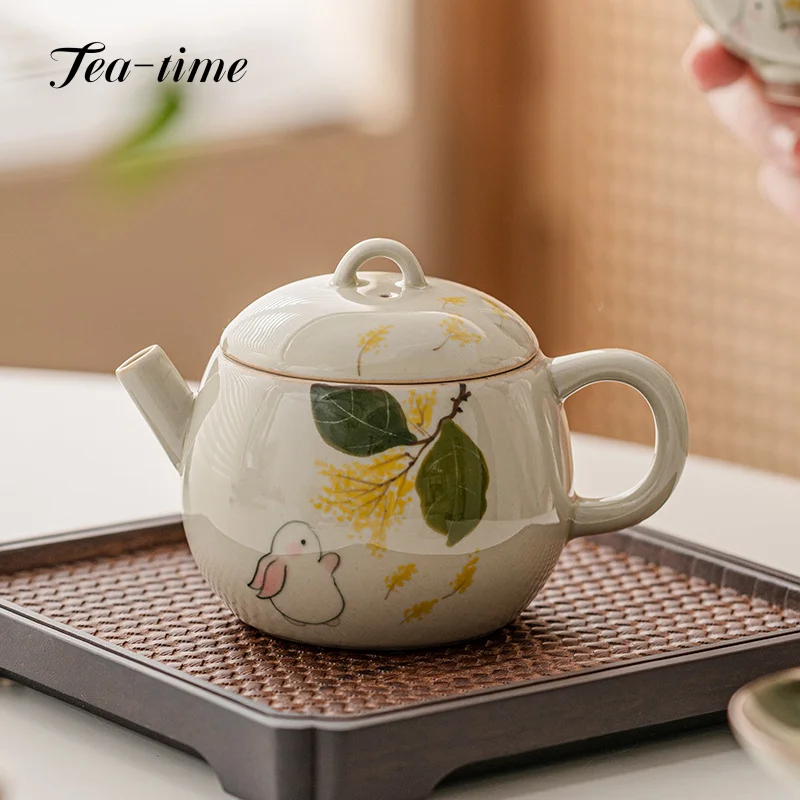 Imagem -06 - Bule de Cerâmica para Cerimônia de Chá Chaleira Doméstica Coelho Bonito Pintado à Mão Conjunto de Chá Kung fu Tea Maker Chinês 150ml