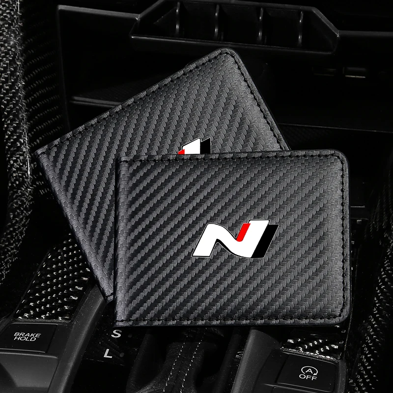 Car Driver License Wallet ID Credit Card Storage Holder Purses For Hyundai N Line Performance I20 IX35 I30 Sonata Elantra Velost
