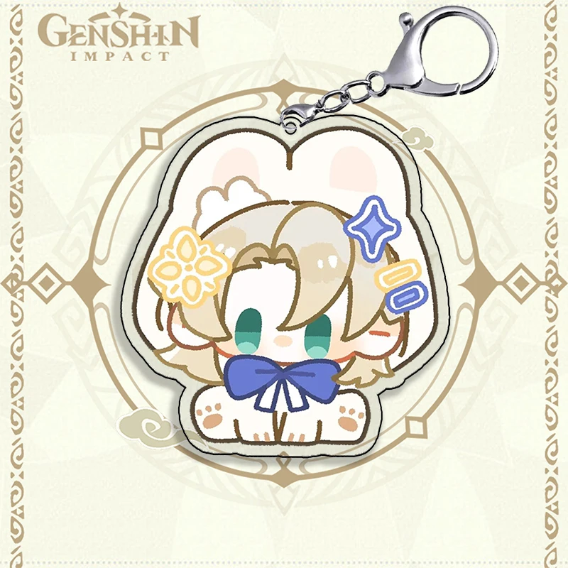 อะนิเมะ Genshin Impact Xiao Venti Balladeer คอสเพลย์พวงกุญแจจี้รุ่น Q ลักษณะสูงระดับการ์ตูน Delicacy