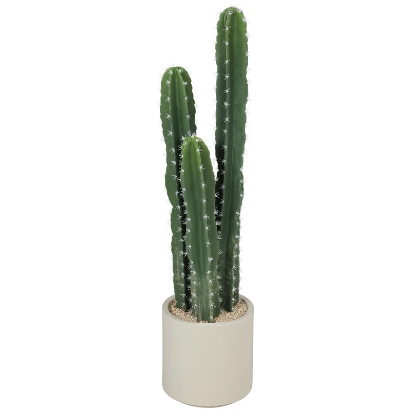 Planta de Cactus Artificial Grande de 95 cm con Maceta, Aspecto Realista para el Hogar y la Oficina, Verde