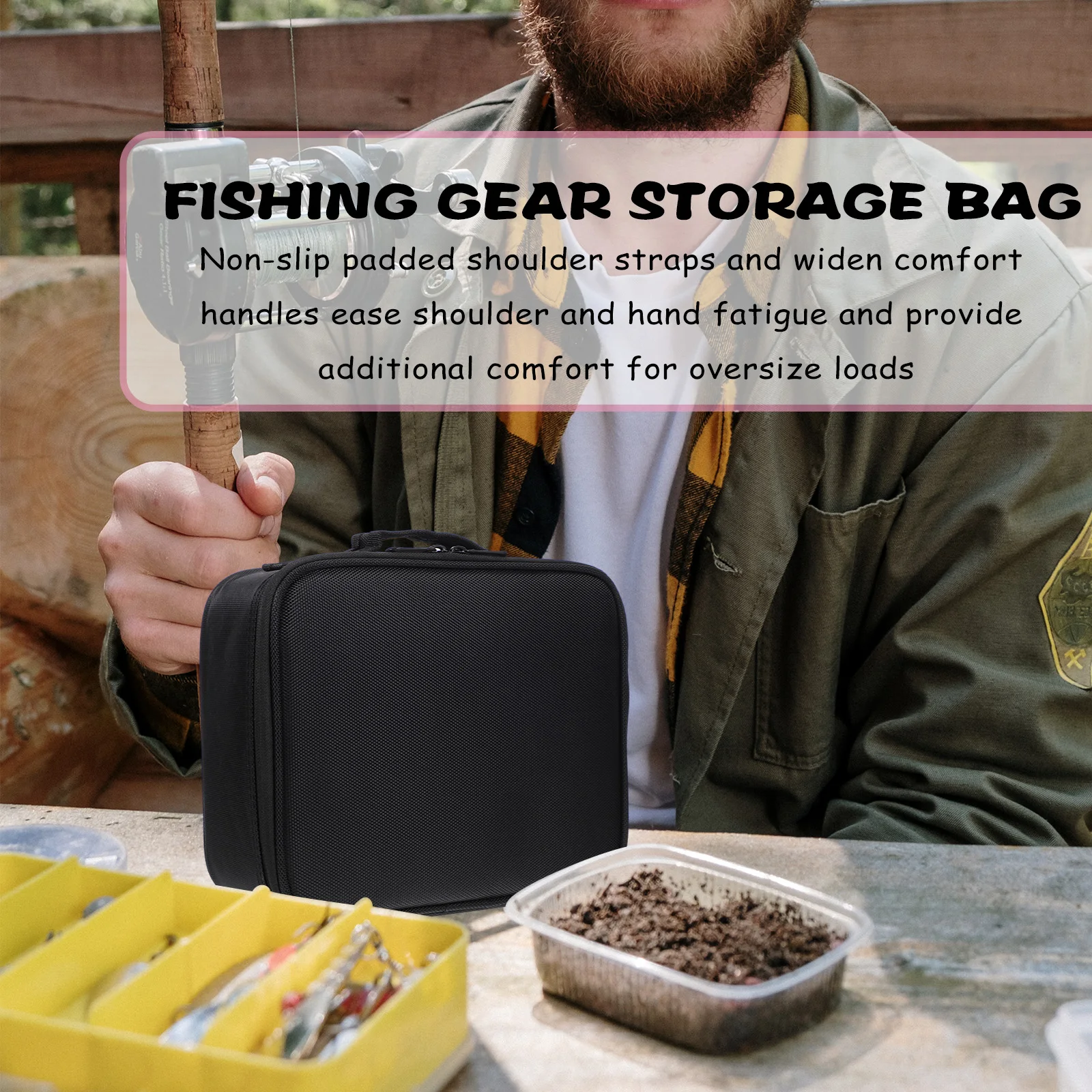 

Waterproof Fishing Oxford Fabric Large Capacity Storage Bag Tool Hidden Active Partition Slip Resistant Scratch Proof