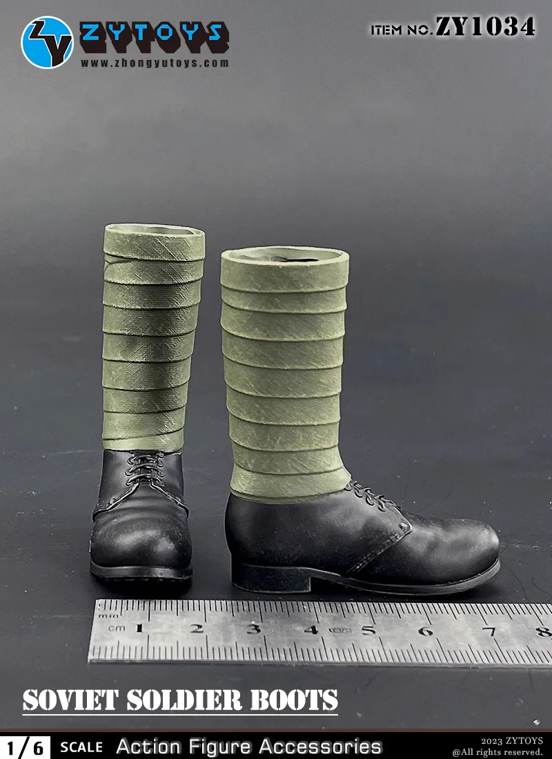 1/6 ZYTOYS ZY1034  WWII Series High Hollow Shoe Boots with Leg Bandage PVC Material For 12" Action Figure Collectable DIY