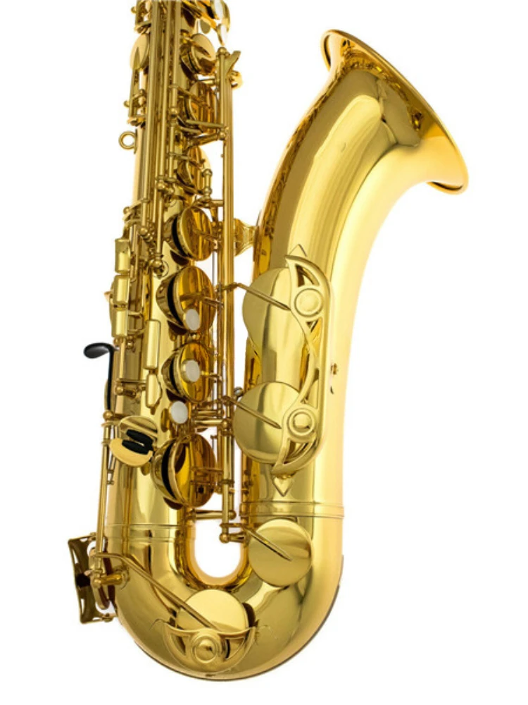 Professional Musical Instrument Tenor Saxophone  Bb Flat Brass Lacquered Gold Beautiful Voice Wtih Case Free Shipping