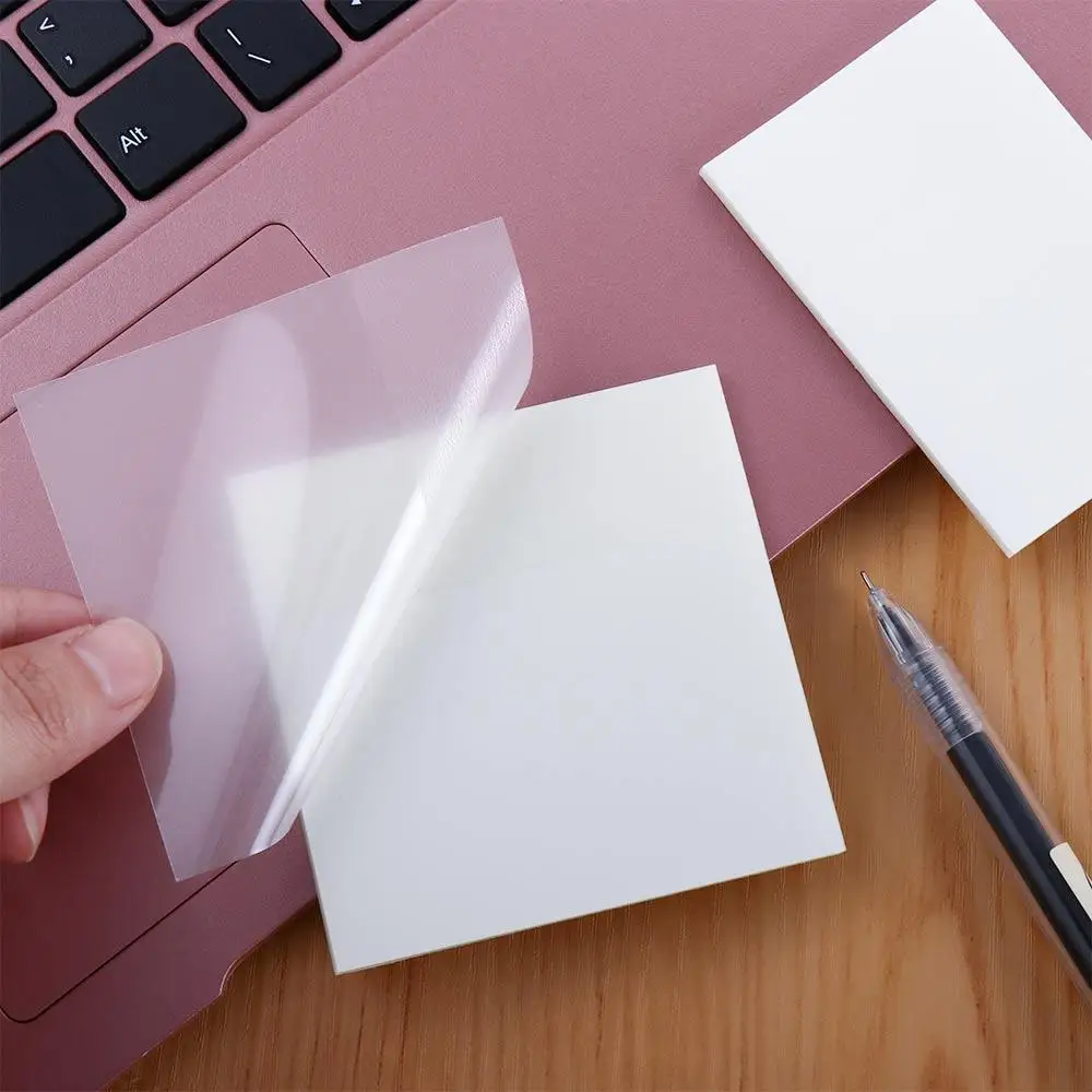 เครื่องเขียนสติกเกอร์ Self Adhesive Notepad Planner สติกเกอร์ Daily To Do List PET MeMO Pad โปร่งใส Sticky Notes