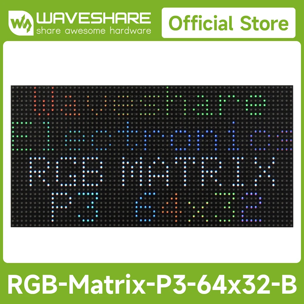 raspberry-pi-pico用rgbフルカラーledマトリックスパネル、3mmピッチ、64×32ピクセル、標準バージョン-gobバージョン
