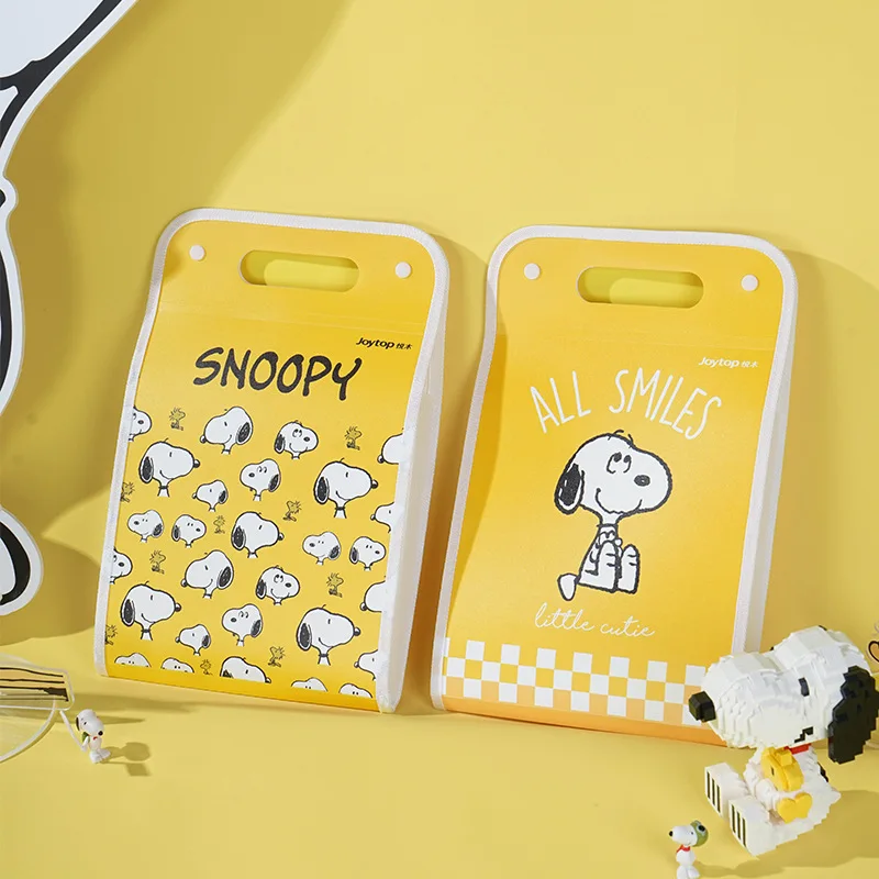 4pcs Snoopy Vertical File Bag Paper Storage Bag Portable Large-capacity A4 Waterproof Storage Supplies Student Stationery