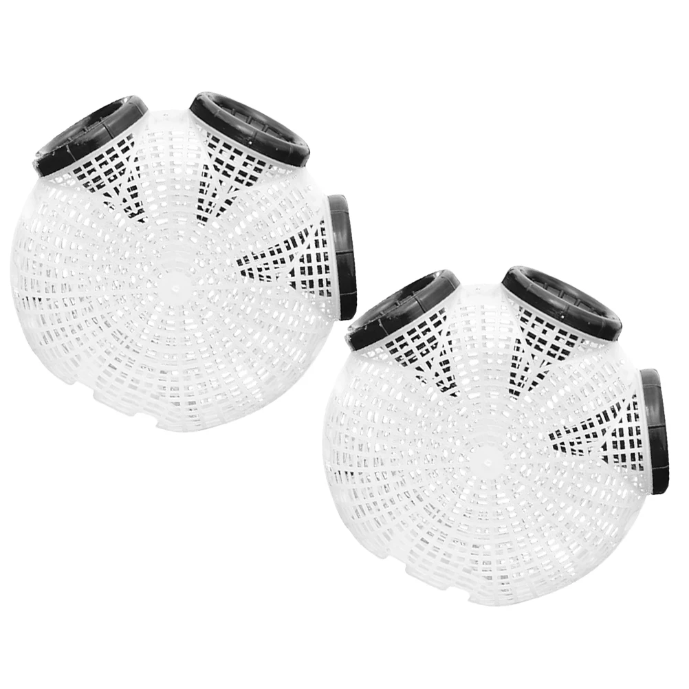 

2pcs Reusable Plastic Fishing Trap Cage Portable Shrimp Crab Crawfish Net Mesh Bait Trap Wear-Resist Lobster Eel Catcher Fish