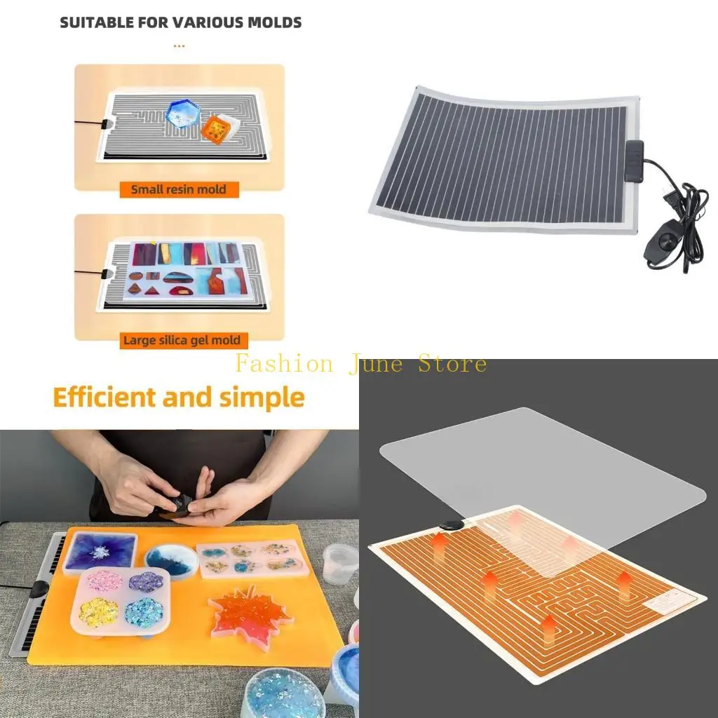 N5KA Efficient Resin Curing Mat Sturdy Resin Heating Pad with Adjustable Timer Curing for Epoxy Enthusiasts