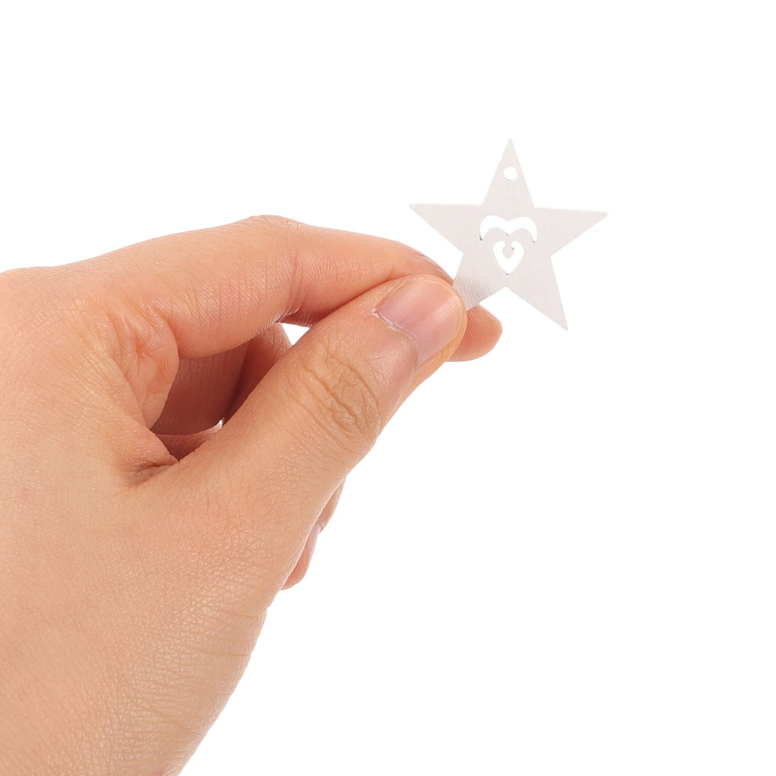 

50Pcs Wooden Pentagram Shape Pendant White DIY Craft Hanging Ornament Decorative Party Wall Decoration Holiday Decoration