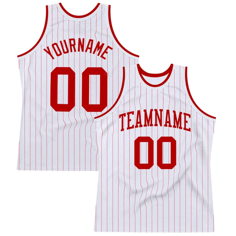 Pinstripe Graphic White Basketball Tank Tops Men Women Custom Name 3D Print Sports Vest Loose Breathable Customized Team Uniform