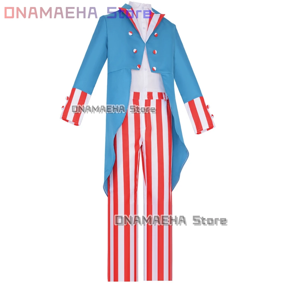 Anime Daily Outfit Zio Costume Cosplay Uomo Sam Side Story Halloween Horror Uomo Donna Camicia + Cappotto + Pantaloni + Cappello Abito da festa