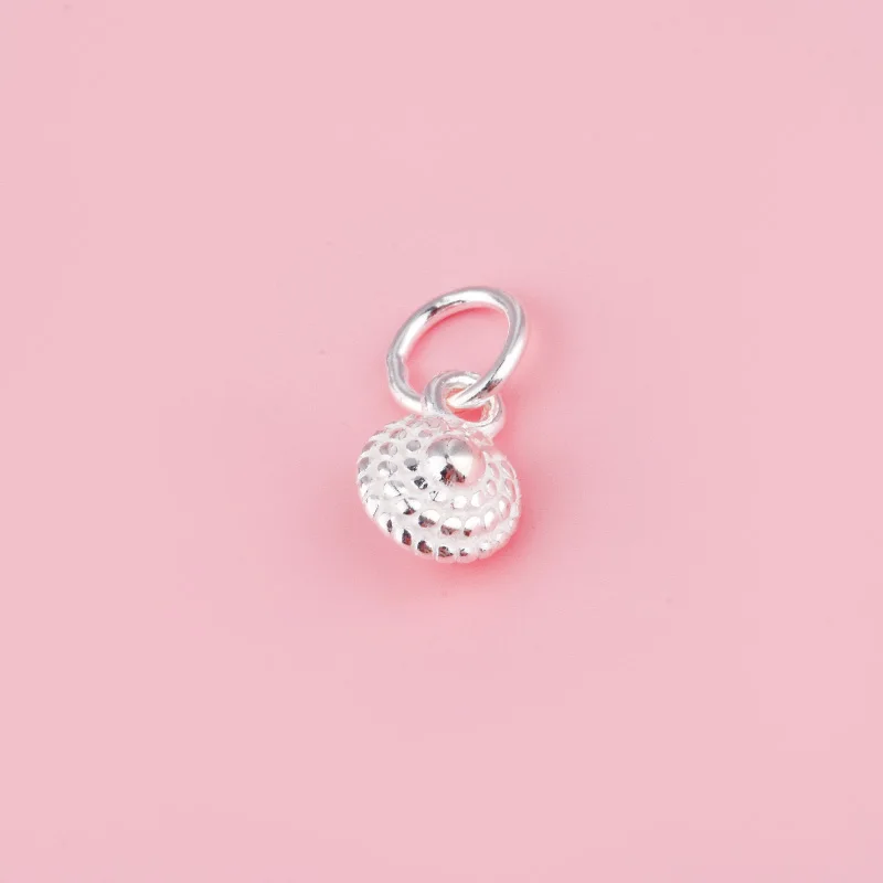 S925 sterling silver retro Fish, star, heart-shaped small flower， flying saucer bead pendant diy accessory