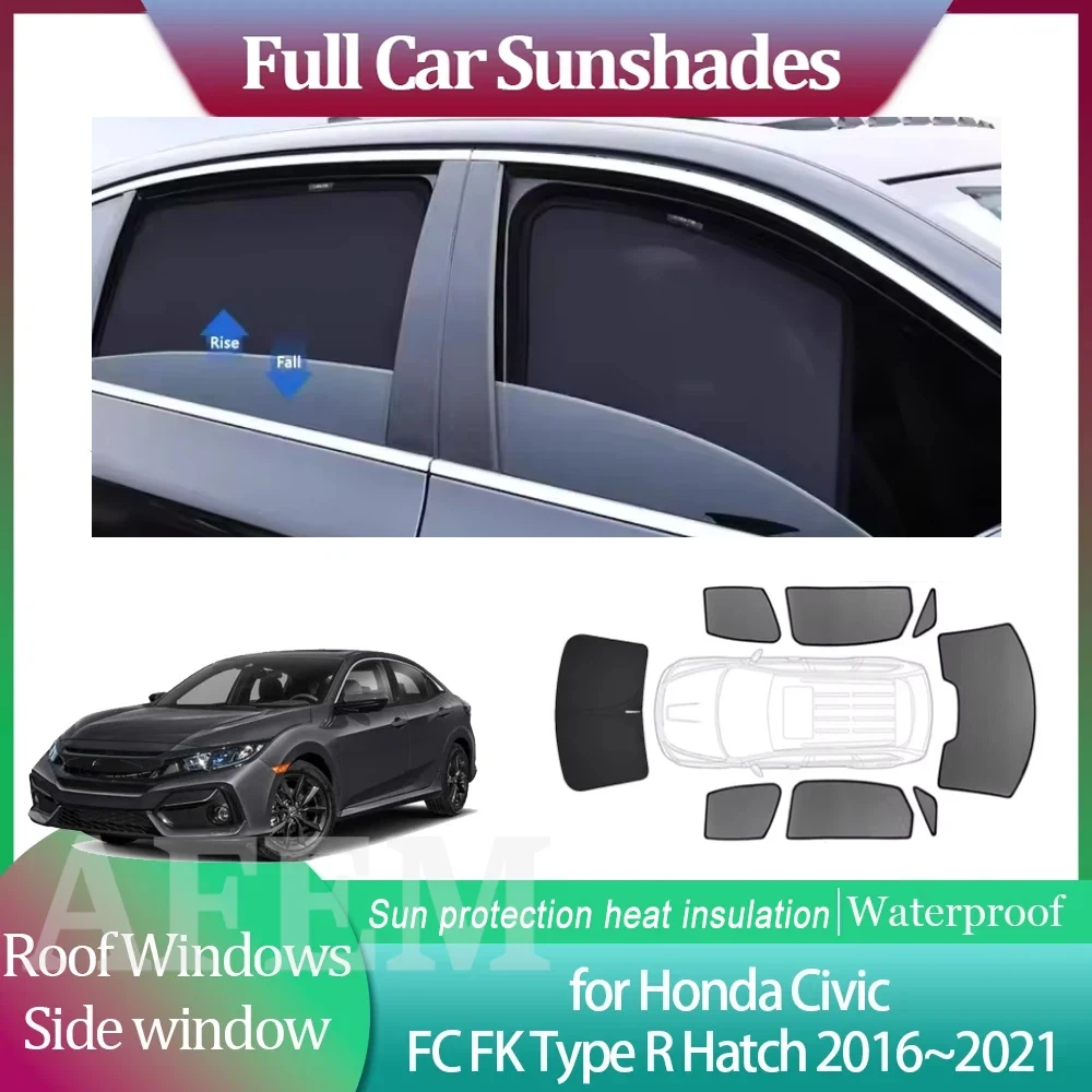 Pare-soleil pour Honda Civic 10ème génération FC FK Type R Hatch 2016~2021, pare-soleil pour fenêtres de toit, rideau pare-soleil pour pare-brise, accessoires pour toit ouvrant