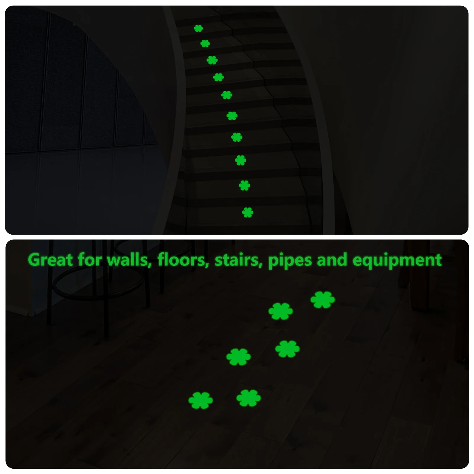 

Anti-Slip Strips Night Fluorescent Reflective Tape Safety Warning Flower Shape Weather Resistant Strong Adhesive For