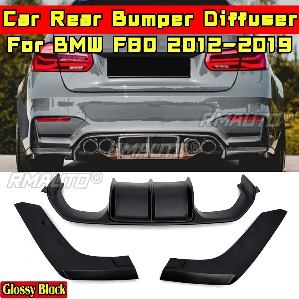 

For BMW F80 2012-2019 Body Kit BMW F30 Car Bumper Diffuser Body Kit Glossy Black Sport Style Diffuser Splitter Car Accessories