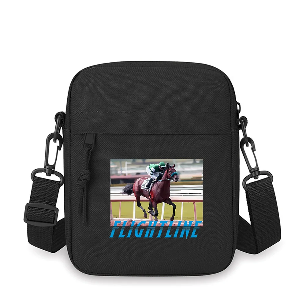 

Horse rider racing on track Men Crossbody Bag Single Shoulder Women Cartoon Anime Film Printing Design Unisex
