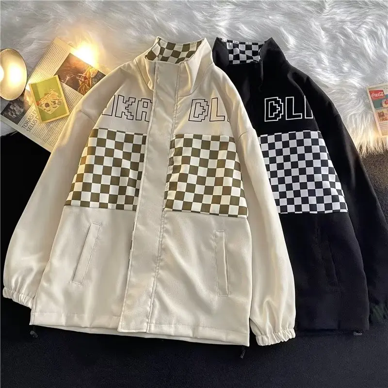 

Осень-зима, большой размер, мужская уличная куртка с воротником-стойкой, повседневная свободная верхняя одежда больших размеров для пар