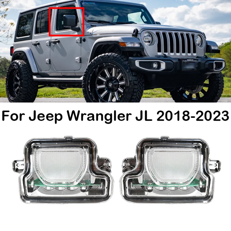 Car LED Side Mirror Indicator Lamp Rearview Mirror Turn Signal Light For Jeep Wrangler JL 2018 2019 2020 2021-2023 CN EU Version