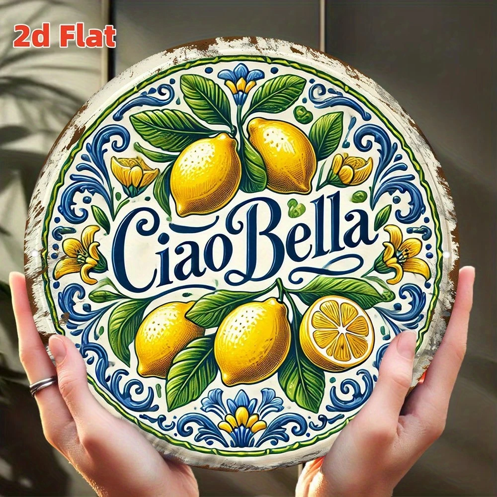 20 cm 1 Stück 2D Retro Ländliches Bauernhaus Natur-Iemon-Thema Italienisches Sprichwort Holzscheibe Möbel Wanddekoration Geburtstagsgeschenk – Detail 10