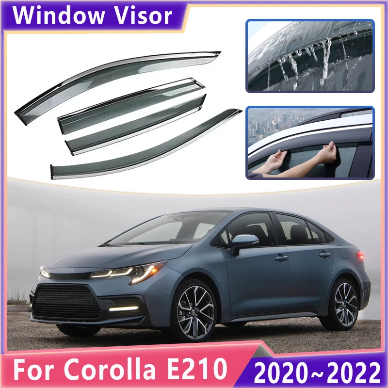 

Car Window Visor For Toyota Corolla E210 2020 2021 2022 Sedan Rain Eyebrow Sun Rain Shields Awning Deflector Cover Accessories