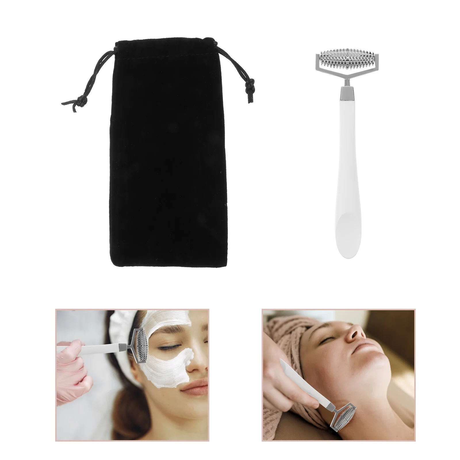 

1pc Slim Face Roller Portable Facial Massager Zinc Alloy Durable Smooth Surface Tighten Skin Wrinkle Removal Female Beauty Tool