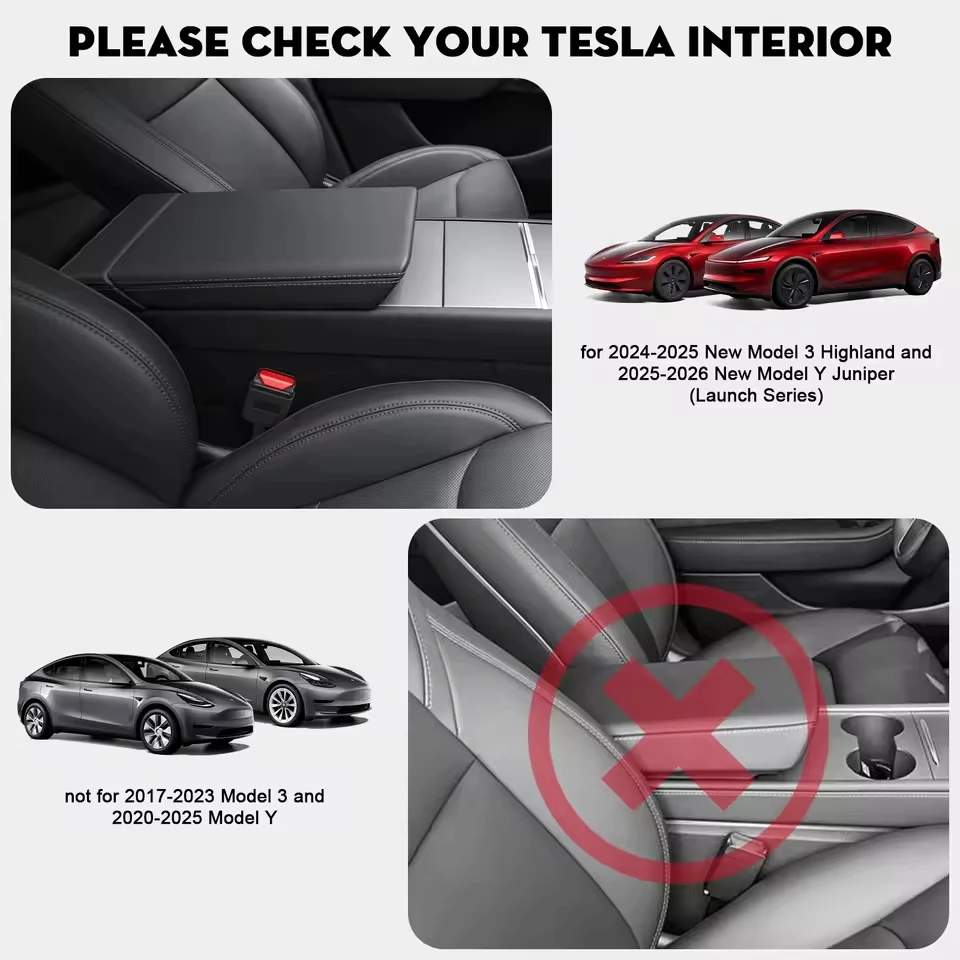 Armrest Box For Tesla Model Y Juniper 2026 Model 3 Highland Soft Suede Center Console Armrest Cover Booster Pad With Storage Box