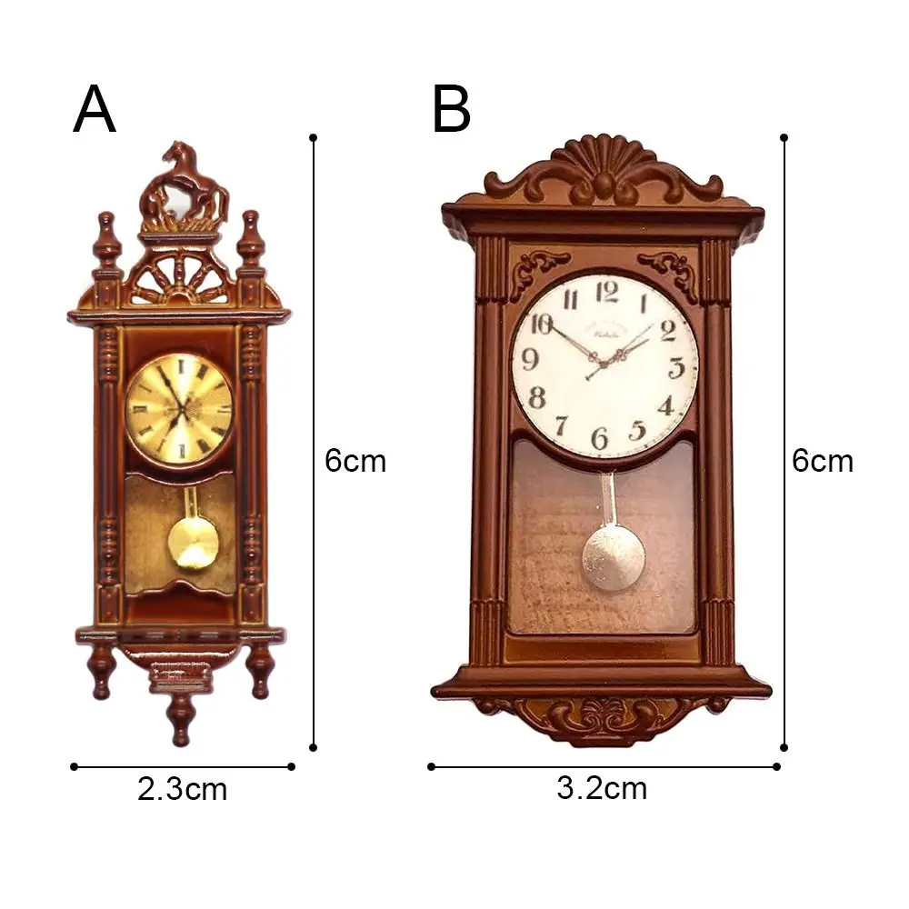 Reloj de pared en miniatura para casa de muñecas, accesorios de decoración del hogar, juguete de muebles de juego de simulación, 1:12, 1 unidad